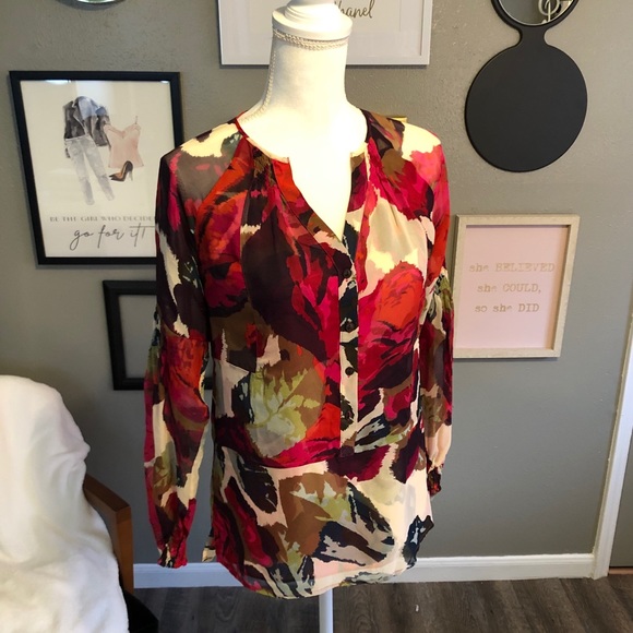 DVF Neala Maasai Floral Motif Silk Blouse 0 - Picture 11 of 11